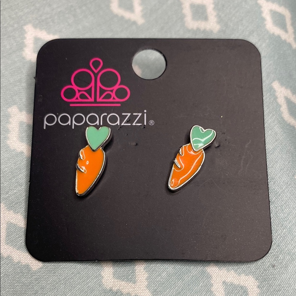 Paparazzi Orange Carrot Earrings for Kids